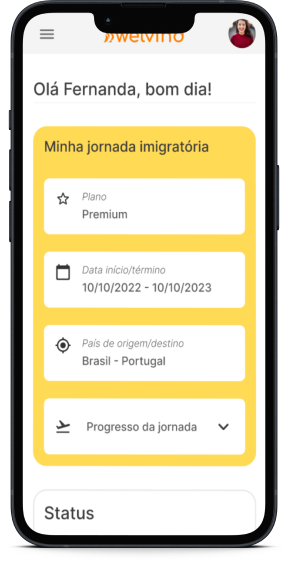 Celular com a página home da Welvind aberta